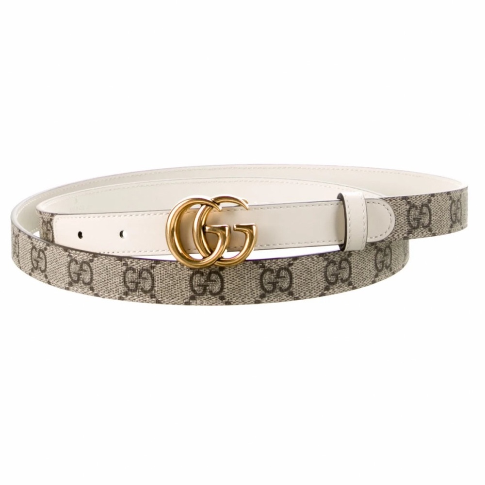 NEW Gucci GG Marmont Supreme GG Logo Thin Belt